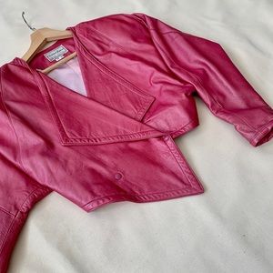 Rare Vintage Christian Lauren crop leather jacket